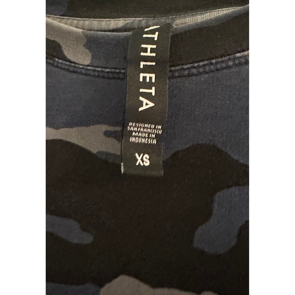 Athleta Coaster Luxe Sweatshirt Womens XS Blue Camo Pullover 632058-01 - Picture 4 of 11